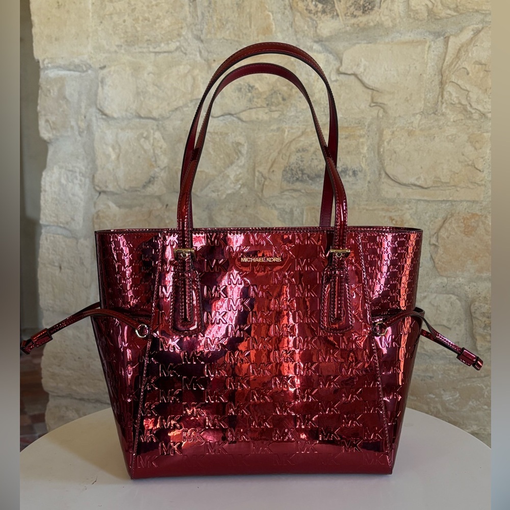 Michael Kors Glossy Burgundy Tote